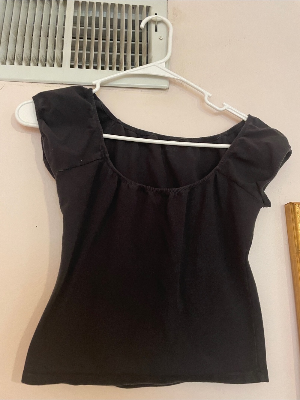 Brandy Melville Black Scoop Neck Tee or worn off the shoulder (one size)